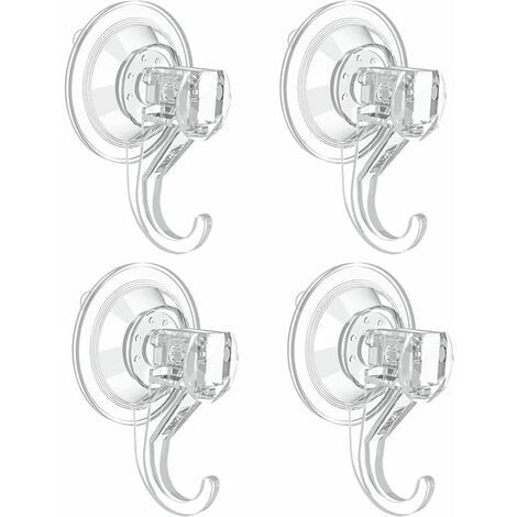 1/2/4pcs Suction Cup Hooks, Silvery Twist Suction Cup With Metal Hooks  Removable Heavy Duty Strong Window Glass Door Suction Hooks Kitchen Bathroom  Shower Wall Hooks For Towel Utensils Wreath