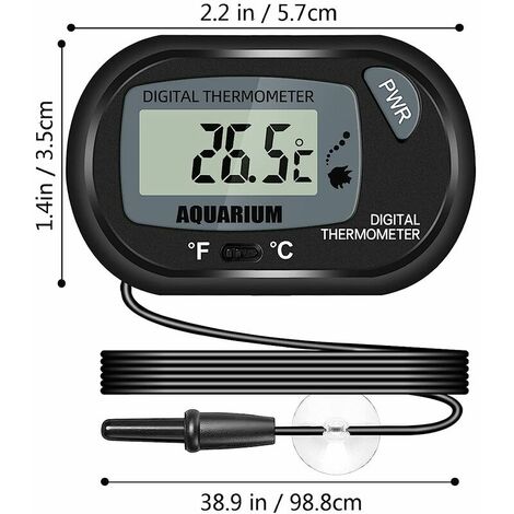 Thermomètre Terrarium eau LCD numérique Fish Tank Aquarium Marine