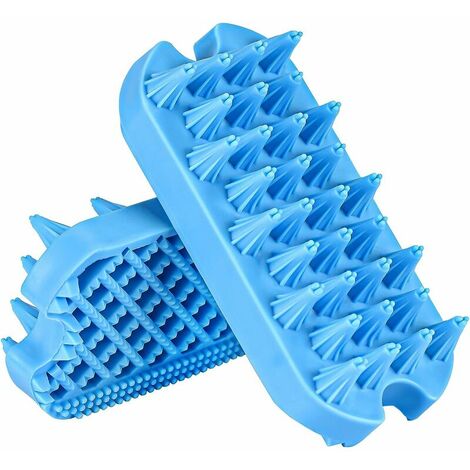 Dog Bath Brush,Rubber Dog Shampoo Grooming Brush, Silicone Shower Wash  Curry Brush, Pet Scrubber for Short Long Haired Dogs Cats Massage Comb,  Soft