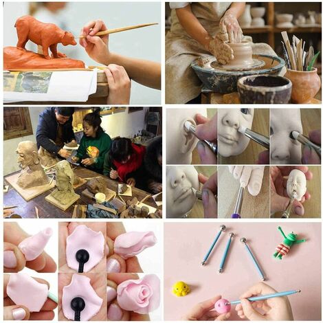54/30/24Pcs DIY Pottery Clay Sculpture Carving Modelling Ceramic Craft Tools  Bag Kit
