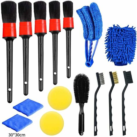 Microfiber Wheel Cleaning Brush with Car Detailing Brush, Flat & Long  Handle Tire Cleaner Brush Tool Kit for Auto Truck Motorcycle Wheel Barrel  Spoked Rims Scratch Free Washing : : Automotive