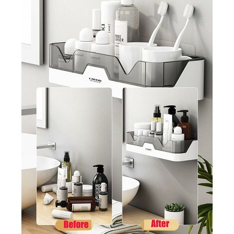 Shower Storage Holder Rack Organizer Bathroom Shelf Shampoo Tray Stand No  Drilling Floating Shelf For Wall Household Item