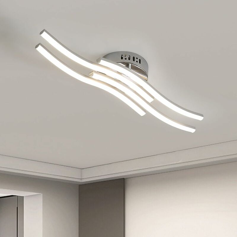 LED Deckenleuchte, Einfache Wellenförmige Deckenlampe, 4 flammig, 4.000K  Neutralweiß 24W, 2.000 Lumen, Moderne LED Lampe für Wohnzimmer oder Küche( Neutralweiß)