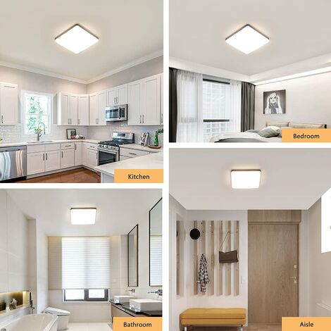 GOECO LED Deckenleuchte Quadratisch 36W, Deckenlampe 3300LM 4000K Neutralweiß, Moderne Ultraflache LED Deckenlampe für Badezimmer Küche Schlafzimmer Flur Esszimmer Balkon Garage