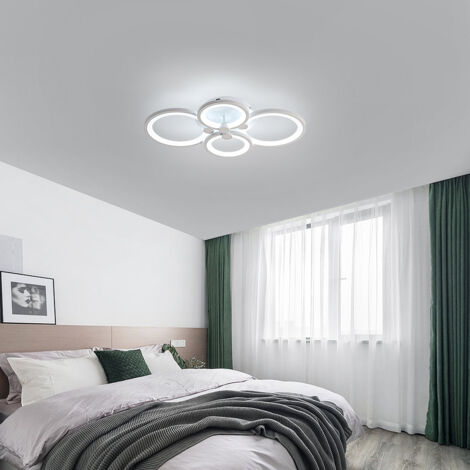 GOECO Dimmbare Moderne LED-Deckenleuchte, 60W 4800 lm Moderne Metall-Acryl-Deckenlampe, Einstellbare Helligkeit und Lichtfarbe für Wohnzimmer, Küche, Schlafzimmer, 3000-6500K
