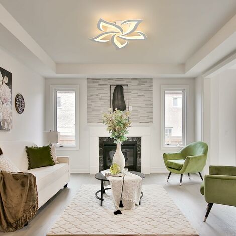 GOECO LED Deckenleuchte Modernes Design Warmweiß 3000K Kreative Blumenform Deckenlampe Für Wohnzimmer Schlafzimmer Esszimmer Büro Weiß
