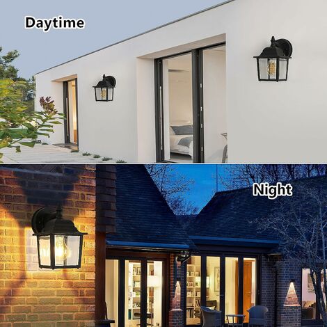 Vintage Außenwandleuchte LED-Wandleuchte E27 Basis Für Eingang Flur Hof  Garten Terrasse Balkon Garage Schwarz (Glühbirne