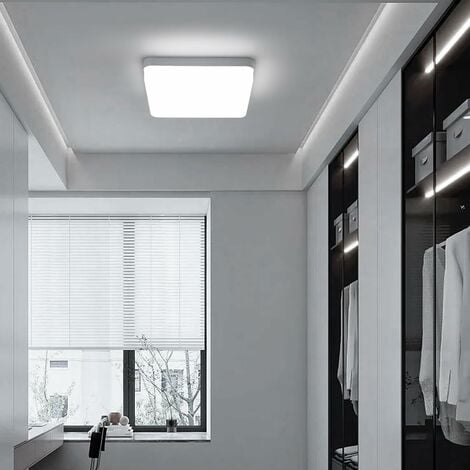 GOECO LED-Deckenleuchte Quadratisch, LED-Deckenlampe, IP44 LED-Deckenleuchte, Deckenbeleuchtung geeignet für Badezimmer Küche Schlafzimmer Flur Balkon 24W 6500K (18x18CM)