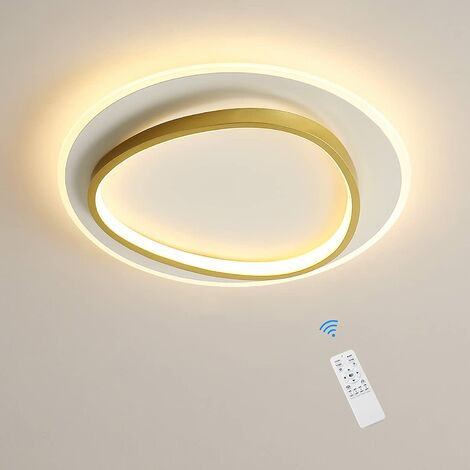 Moderne Dimmbar LED Deckenleuchte, 2700-6500K Gold) für Wohnzimmer Wei Dimmbare Halbeinbau Runde mit Deckenbeleuchtung 40CM Deckenlampe und Fernbedienung, Schlafzimmer, 220V, (46W