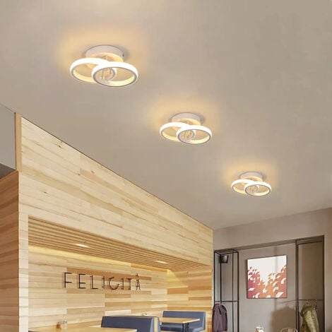 GOECO LED-Deckenleuchte, Ringförmiges Design LED-Deckenleuchte, Schlichte Moderne LED-Deckenleuchte, Geeignet für Flur, Küche, Eingangsbereich, Balkon, Warmweißes Licht 22W 3000K