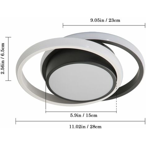 GOECO Deckenlampe LED, 27W 2350LM Moderne Runde Design LED Deckenleuchte, LED Lampe Deckenlampe Warrmweiß Licht 3000K Küchenlampe Deckenleuchte für Schlafzimmer, Wohnzimmer, Esszimmer, Flure, Küche