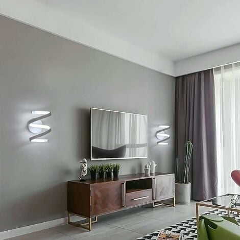 GOECO Wandleuchte LED Innen, Wandlampe Modern Wandbeleuchtung 18W 2000LM, für Wohnzimmer Schlafzimmer Treppenhaus Flur, 6500K Kaltes weißes Licht