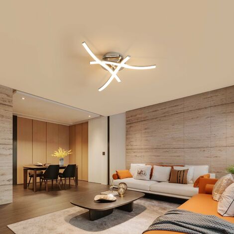 LED Deckenleuchte dimmbar, 18W Kronleuchter mit Fernbedienung, modernes  gewelltes Design Deckenleuchte für Wohnzimmer Schlafzimmer Badezimmer  (3000K-