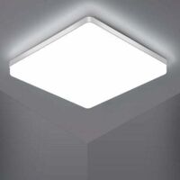GOECO LED-Deckenleuchte Quadratisch, LED-Deckenlampe, IP44 LED-Deckenleuchte, Deckenbeleuchtung geeignet für Badezimmer Küche Schlafzimmer Flur Balkon 48W 6500K (30x30CM)