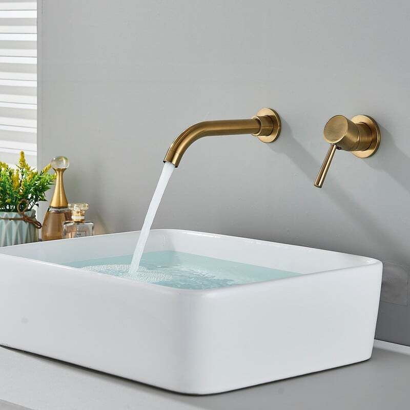 Robinet De Baignoire Moderne Laiton Brossé Or – Modèle BL014, Design Haut De Gamme