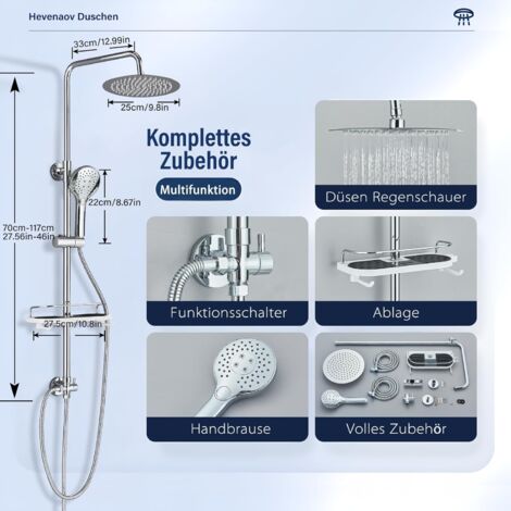 Pommeau De Douche Effet Pluie Vintage En Cuivre - Haute Pression, Jet Large Et Anti-obstruction - Pour Salle De Bain Rétro - 10