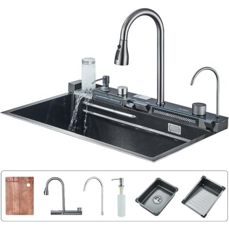 Robinet de cuisine, robinet intelligent intégré, affichage numérique, ensemble de robinets de cuisine multifonctionnels, mode de commutation piano-clavier
