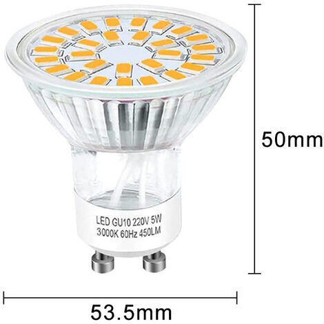 Ampoules LED GU10, 7W équivalent Ampoule Halogène 70W, 550ml