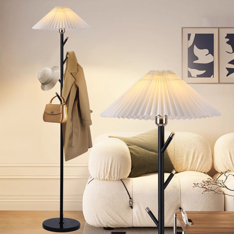 Lampadaire Moderne Noir Avec Fleurs Blanches Acrylique - Hauteur 168 Cm, 4 Ampoules E27 Incluses, Interrupteur Manuel - Salon, Chambre, Bureau - 9