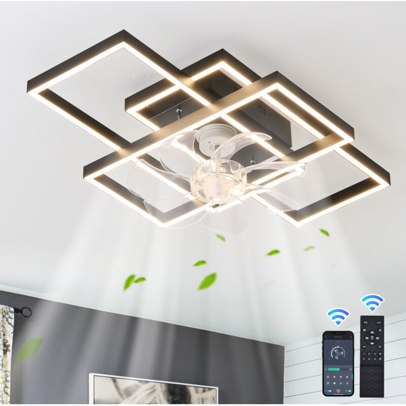 Gonetre Ventilateur de Plafond Kit D'éclairage LED Dimmable 3 Température de Couleur 3000K 4200K 6500K 15W Panneau de Modernisation Ronde pour le Plafond Base de Remplacement de la