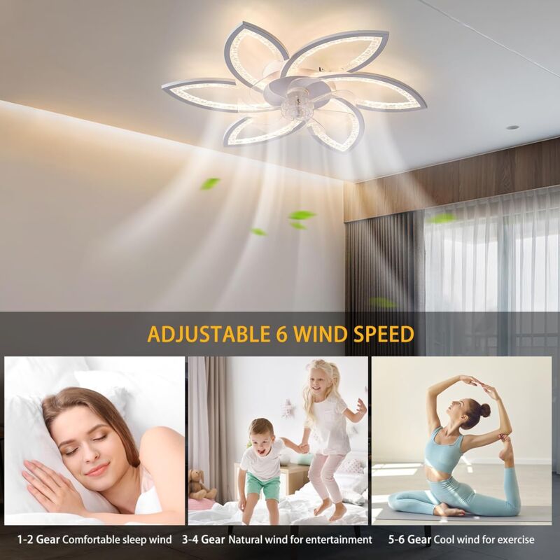 Faro cruiser petit ventilateur de plafond dc noir, 6 vitesses, lame en
