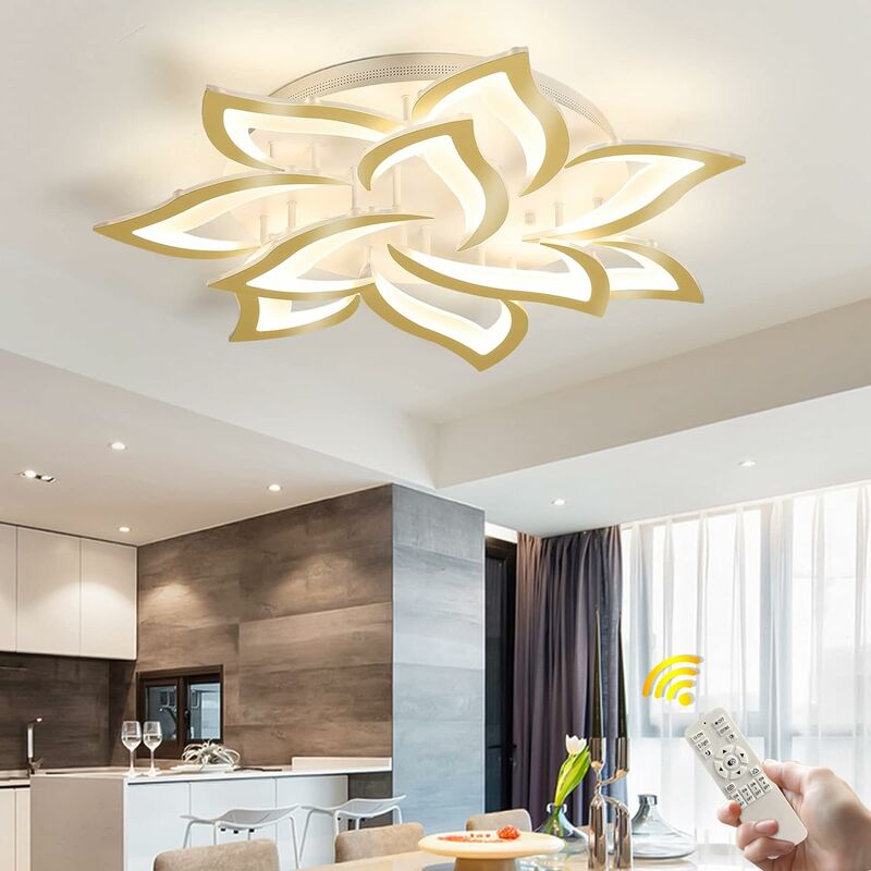 Plafonnier LED, Lumière de Chambre à Coucher Éclairage de Salon, 13W Lumière  Blanche Chaude Triangle Ultra Fin Lampe de Plafond en Acrylique Transpare