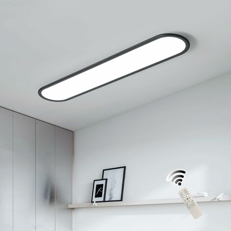 Ganeed – Plafonnier LED 48W ultra plat 102x22cm – Couleur lumière réglable 3000K-6000K – Dimmable avec télécommande – Fonction mémoire