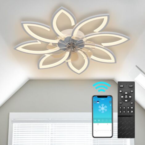 Ganeed – Ventilateur de plafond 90 cm – Télécommande – Moteur DC réversible – 6 vitesses – Éclairage LED dimmable – Silencieux pour salon et chambre