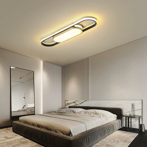 Ganeed Plafonniers LED Éclairage de Plafond modernes à encastrer Dimmable LED 40W Plafonnier avec télécommande Acrylique linéaire Lampe de Plafond Luminaire pour salon Cuisine Salle à manger Chambre