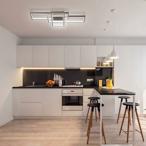Ganeed Plafonnier Moderne, Lampe de Plafond LED 75W, Lustre LED Café Acrylique 3-Rectangle, Éclairage de Plafond Plafonniers Lampe Murale Encastrés Pour Cuisine Salle Manger Salon Cour D'étude, 6000K