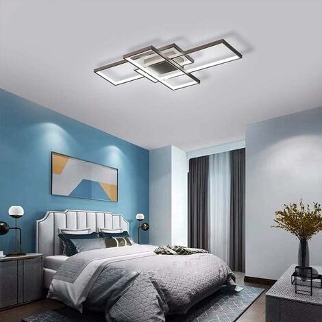 Ganeed Plafonnier Moderne, Lampe de Plafond LED 75W, Lustre LED Café Acrylique 3-Rectangle, Éclairage de Plafond Plafonniers Lampe Murale Encastrés Pour Cuisine Salle Manger Salon Cour D'étude, 6000K