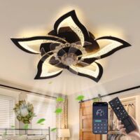 Ganeed – Ventilateur de plafond silencieux 60W avec télécommande – Éclairage LED 4000 lm – 6 vitesses – Température couleur 3000K à 6000K