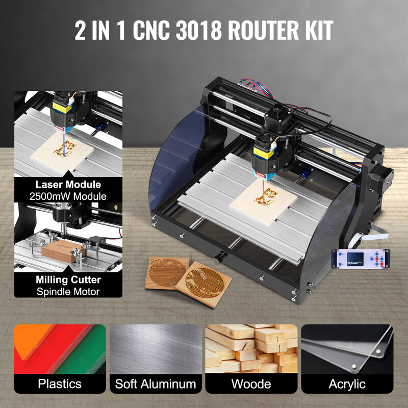 CNC 3018 Pro Router Kit Grbl 3 Achsen mit Offline 40W Modul Acryl