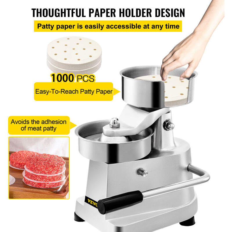Hamburger Maker – Pattie Presse Aus Antihaft-Aluminium, Inkl. Gewürzspender & Ölbürste