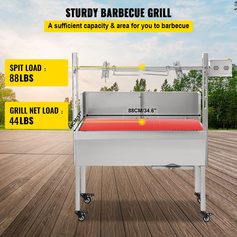 VEVOR BBQ Spießgrill Tisch Spießbratengrill mit Grillmotor für