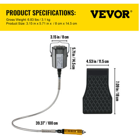 VEVOR Flex Shaft Grinder 780W Hangende Slijpmachine 500 23K TPM Hangmolen Flexshaft Machine Met 1 4 Inch 3 Klauwplaat Traploze Voetpedaal 131stks Accessoires Voor Sieraden Polijsten Slijpen 1006314744
