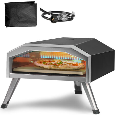 VEVOR Tragbarer Pizzaofen Outdoor 330 mm, Gas Pizzaofen, Edelstahl