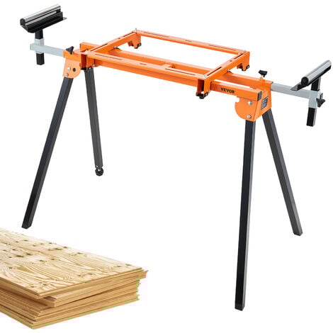 VEVOR Kappsäge Untergestell Gehrungssägenständer 94-199 cm, 83-94 cm Höhenverstellbare Maschinentisch, 150 kg Arbeitstisch Multifunktionswerktisch für Gehrungssägen, Tischkreissägen, Schleifmaschinen