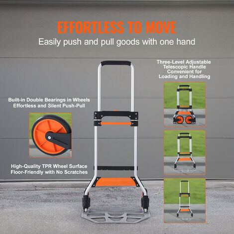 VEVOR 2-in-1 Sackkarre Klappbar 113/181kg Tragfähigkeit