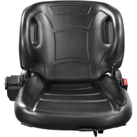 Universaler Klappsitz Für Gabelstapler & Traktoren - Schwarz PVC Mit Verstellbarer Rückenlehne