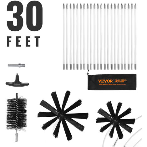 24-teiliges Kaminreinigungsset Mit Flexiblen Stangen - Perfekt Für Schornsteine & Trockner
