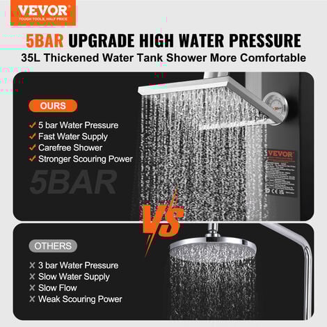 VEVOR Solardusche 35L Gartendusche 5barWasserdruck Pooldusche