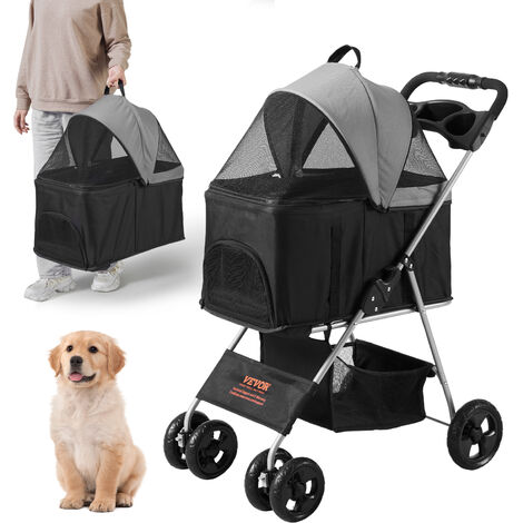 VEVOR Hundebuggy 79x91x113cm Hundewagen 16kg Tragfähigkeit Hundetrolley