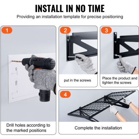 Produktbild von VEVOR Garagenregal Set 2-tlg - Wandregal 122x61cm, 113kg Tragkraft Pro Ebene