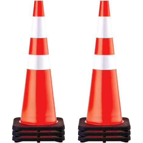 2 Verkehrssicherheitskegel 12 Zoll (30 Cm) – Orange, Für Parken, Baustelle, Notfall