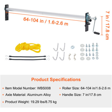 Planenroller-Set Mit Handkurbel, 162,6 Cm Bis 264,2 Produktbild-Vorschau 11