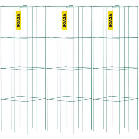 Tomatenkäfige, 30 X 30 X 117 Cm, 5er-Set Quadratische Pflanzenstützkäfige, Robuste, Silberne Tomatentürme Aus PVC-beschichtetem Stahl Zum Klettern Von Gemüse, Pflanzen, Blumen Und Früchten | DE