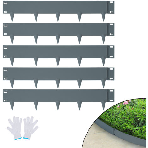 Rasenkante 5m 10m 15m 20m 30m 40m 50m 100x14cm Oder 100x18cm Verzinkt Beeteinfassung Beetumrandung Mähkante Metall Palisade (Länge 10m - Höhe 18cm