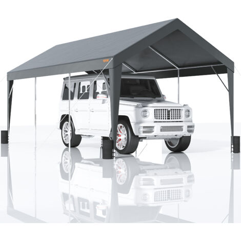 Carport Zeltgarage 3m X 6m - Robuster Autounterstand Mit PE Plane, Grau