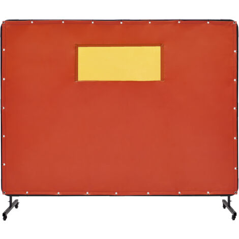 VEVOR Schweißvorhang 1,8x2,4 M Mit Rahmen – Flammhemmendes Vinyl, 4 Schwenkräder & 6-stufiger UV-Schutz (rot)